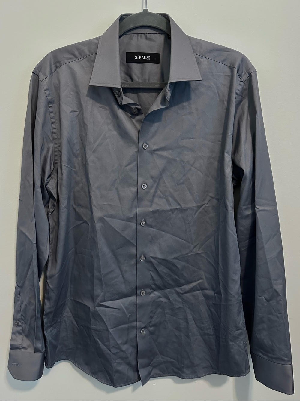Men's Slate Gray Dress Shirt - Classic Spread Collar